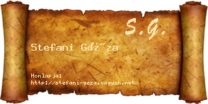 Stefani Géza névjegykártya